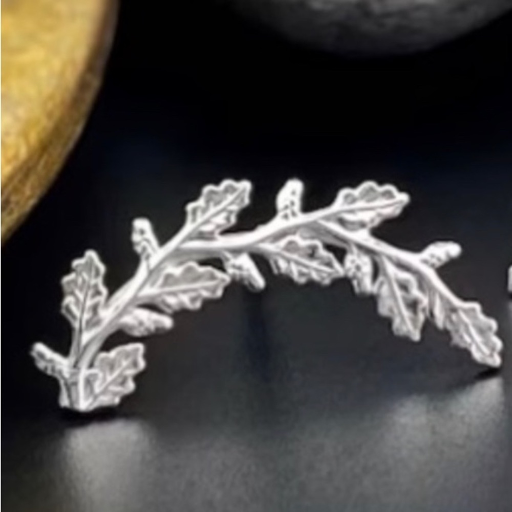 🎁🛍️🌕🍃🎄Ornate Mistletoe/Leaf Branch Sterling Silver piece
